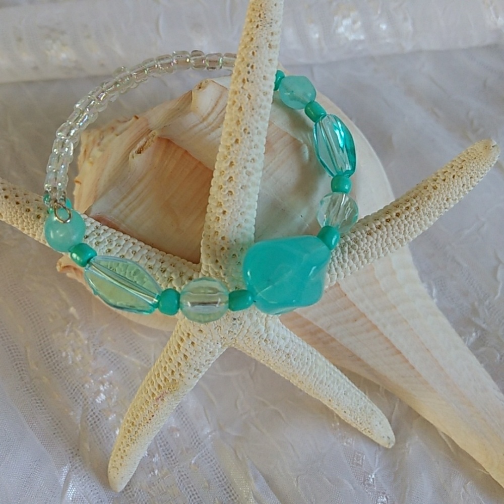 Handmade "Frozen" Memory Wire Bracelet